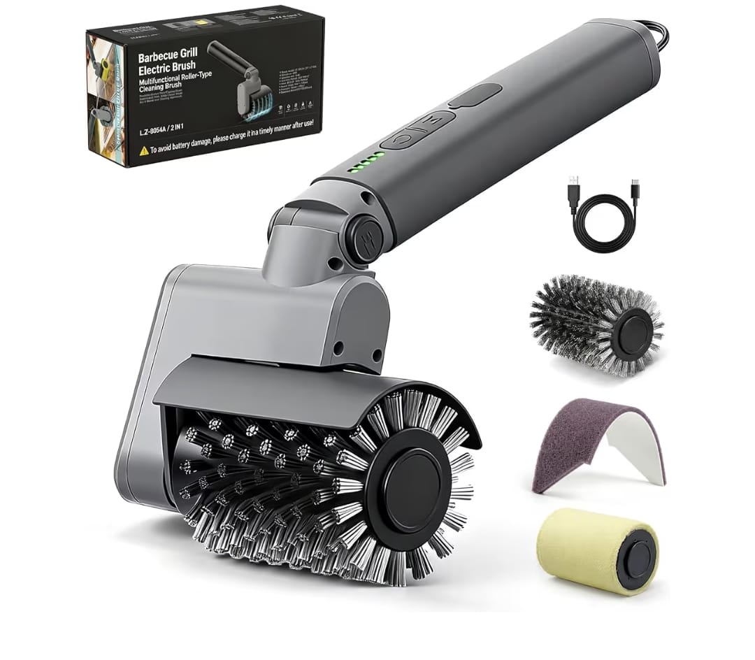 Electric Grill Brush 3-in-1 Set - Wireless BBQ Grill