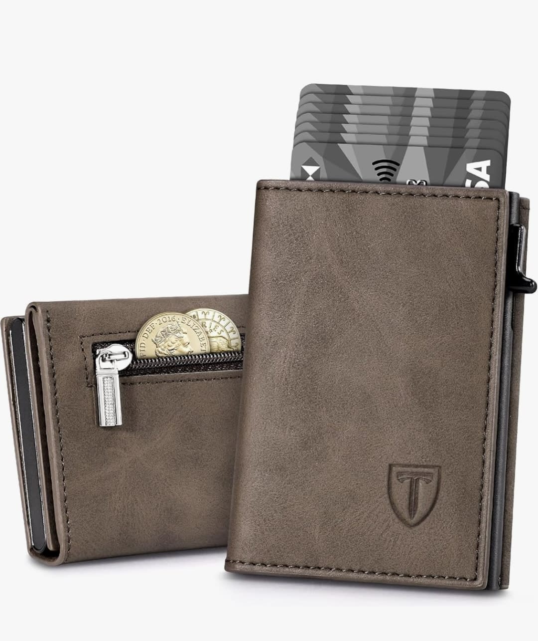 Tomylv Men's Slim Wallet RFID Protection Leather Magnetic Wallet